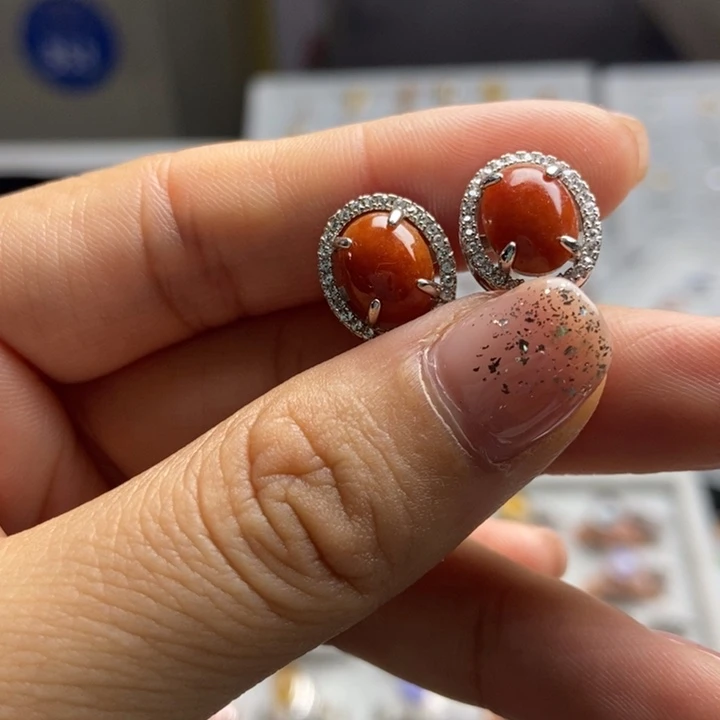 翡翠戒指银S925镶嵌戒指