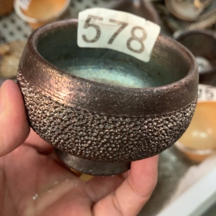 柴烧茶具茶杯大放漏