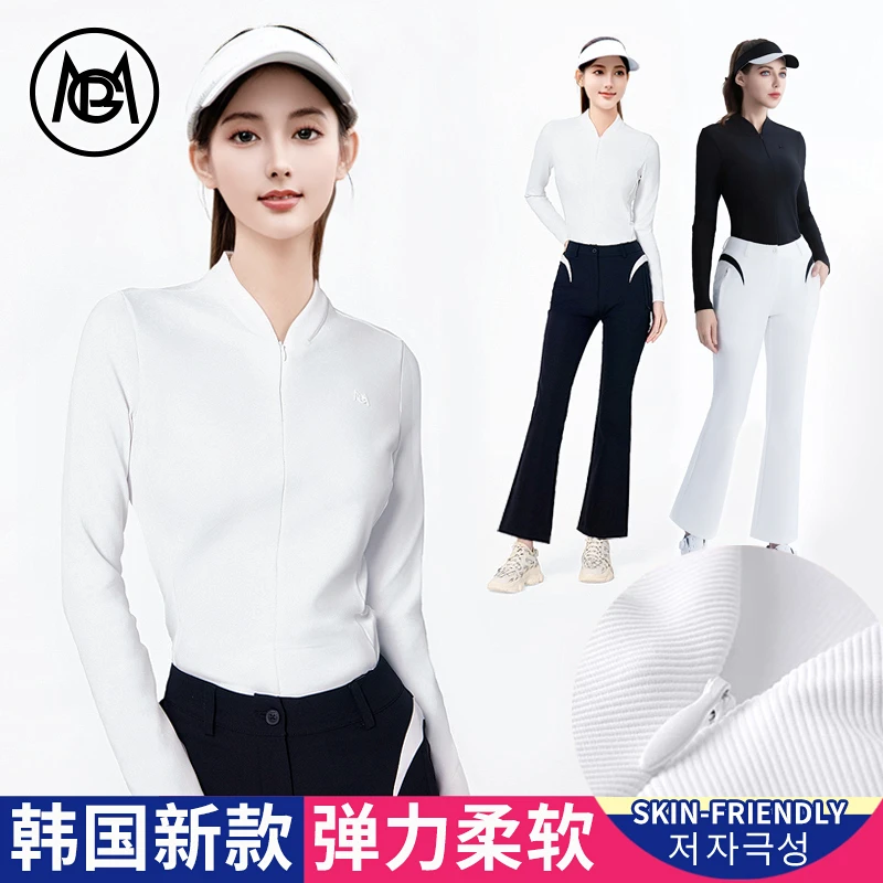 2025PGM高尔夫女装韩国夏季polo服装上衣长袖T恤女士衣服长裤