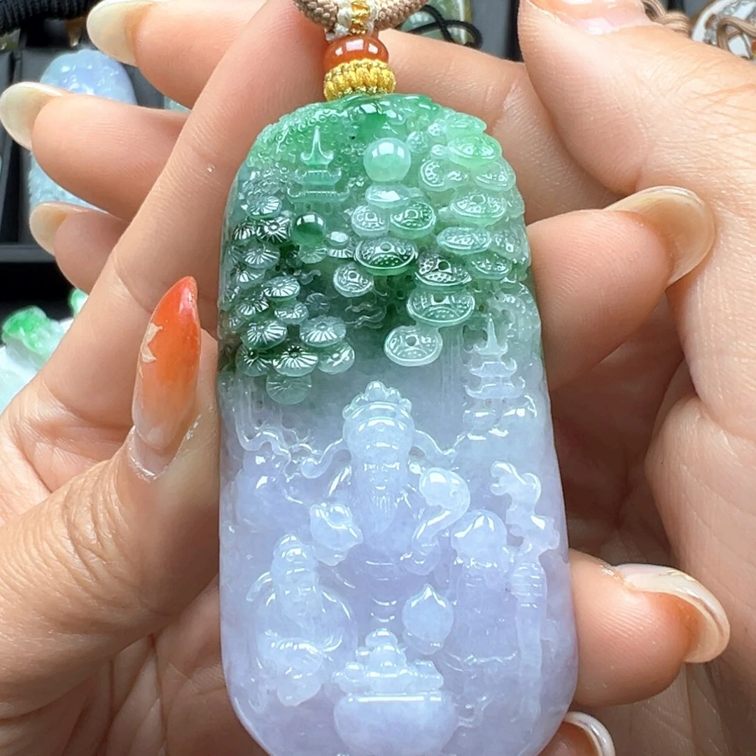 翡翠颈饰未镶嵌福禄寿