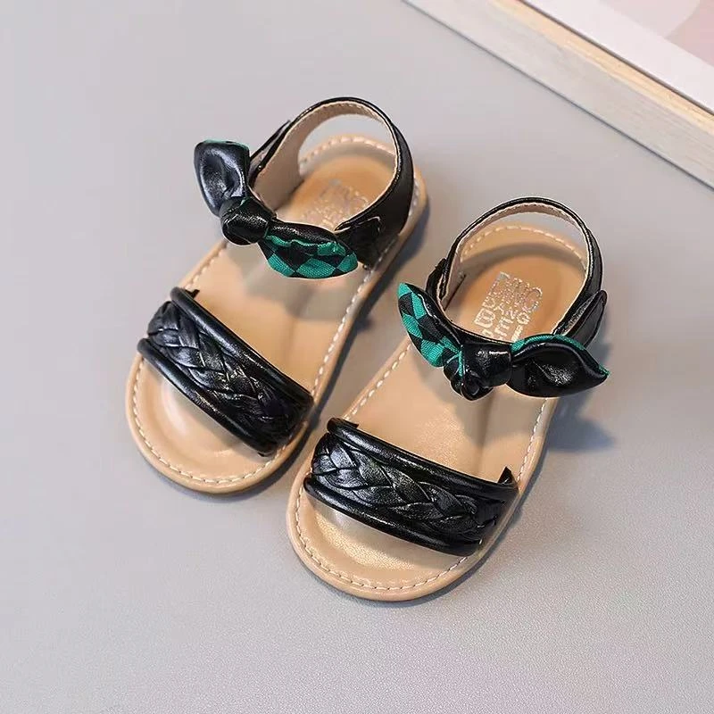 女童夏季新款软底防滑蝴蝶结凉鞋2232