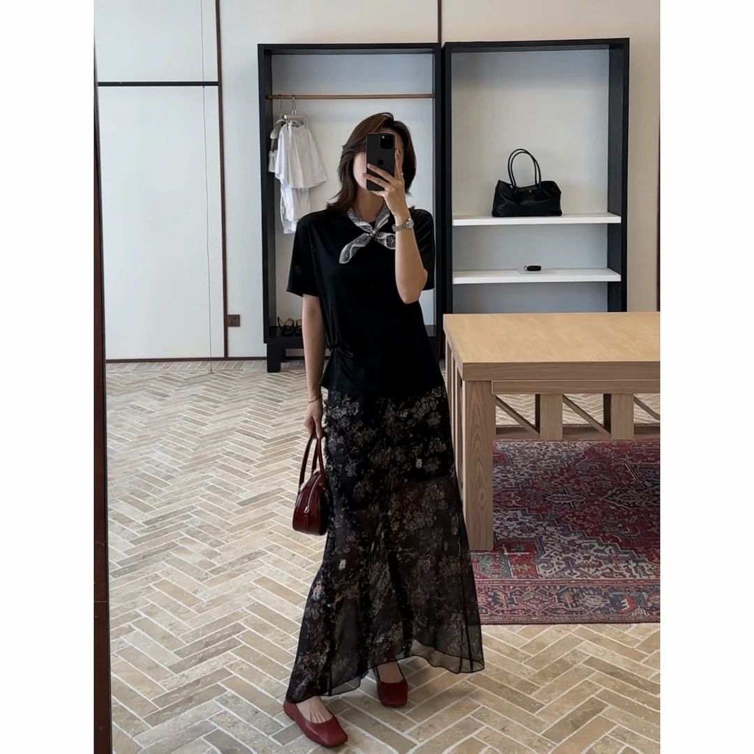 REALNEEI【花涧】欧若风氛围感遮肉显瘦半身裙21832