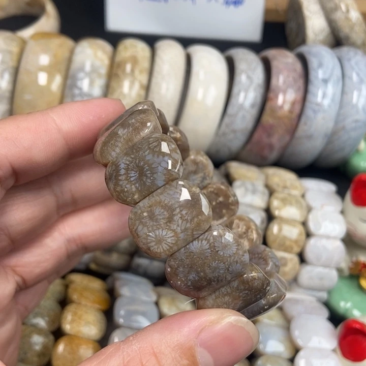 未镶嵌手链硅化珊瑚（珊瑚玉）