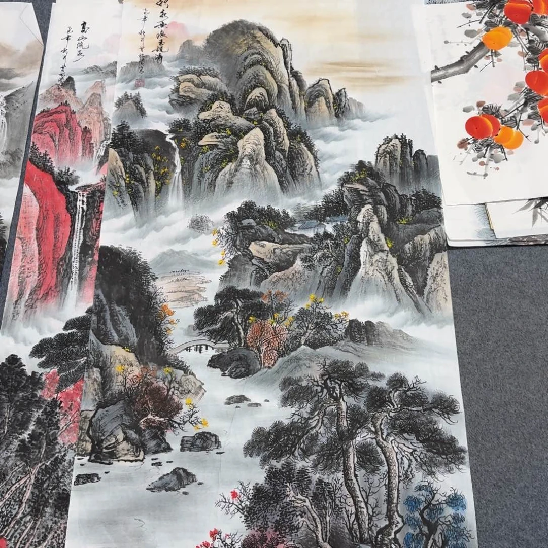 国画四尺尺寸70X140纯手绘作品