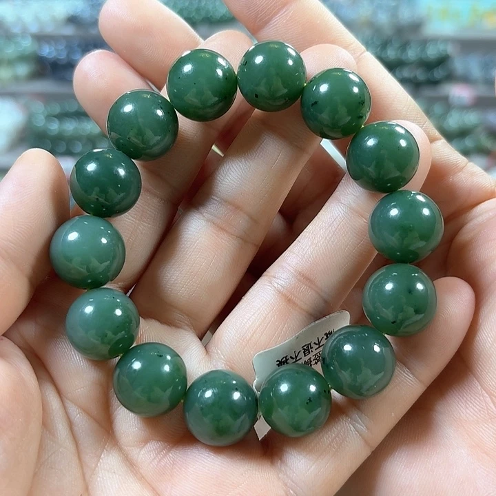 和田玉（碧玉）手链未镶嵌卡15