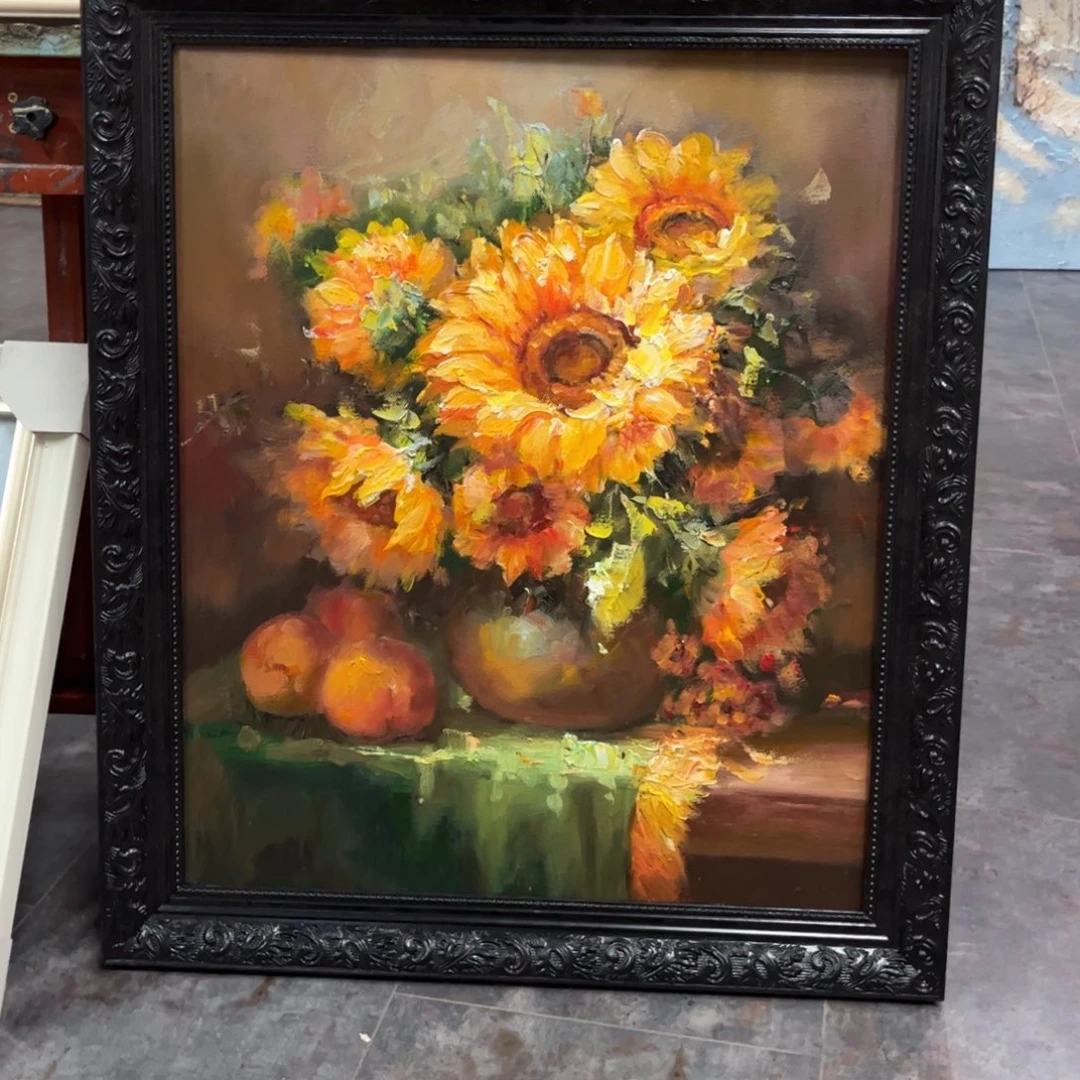 油画向日葵纯手绘油画带框