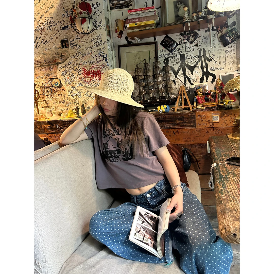 DYANGJUN【曼哈顿街头】印花慵懒短袖t