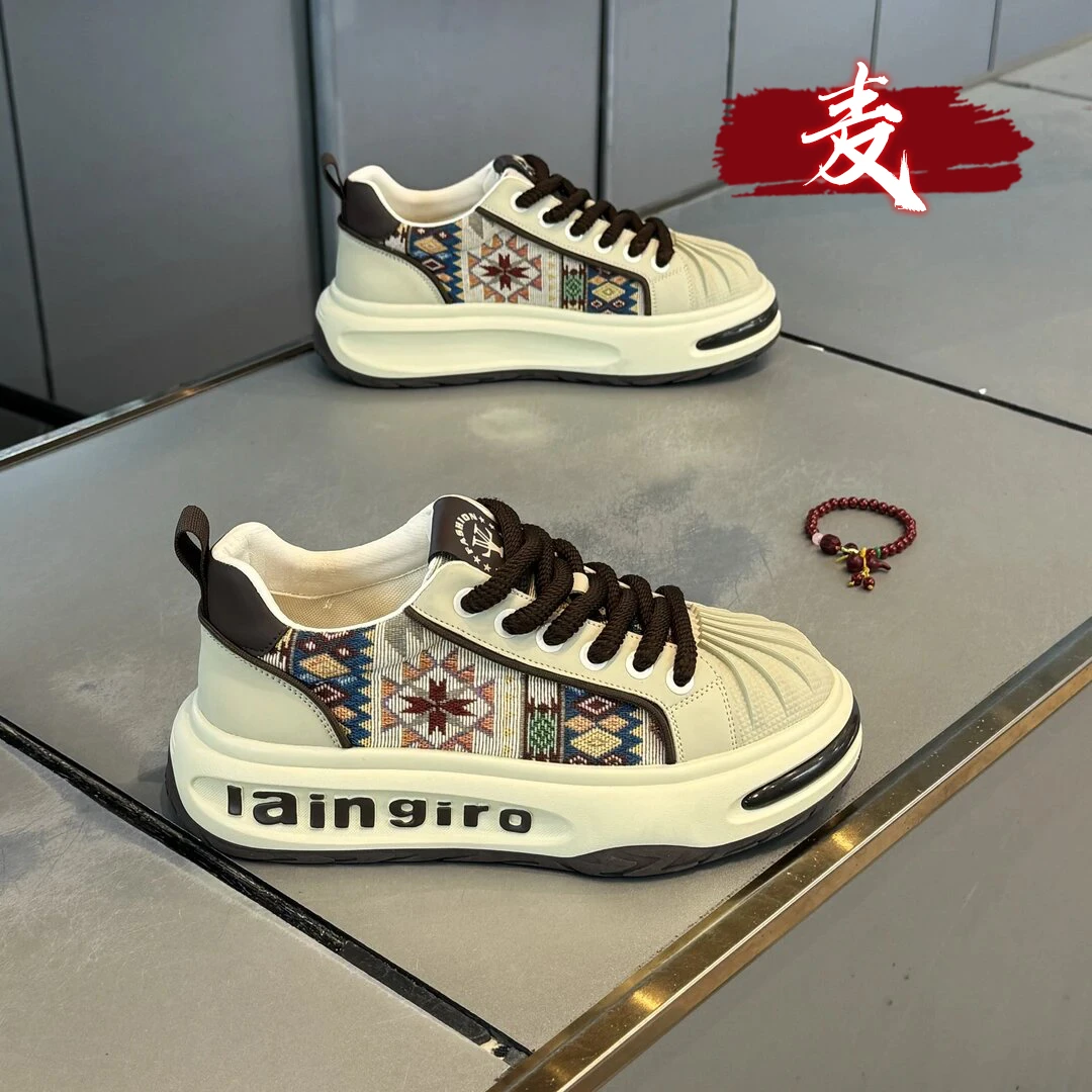 欧洲站男鞋2024新款冬季板鞋运动休闲潮牌高级感百搭增高老爹潮鞋