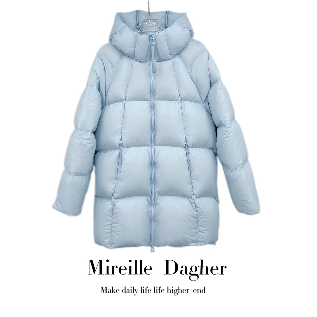 8861米莱jiaer/新款时尚连帽拉链百搭休闲保暖羽绒服中长款女