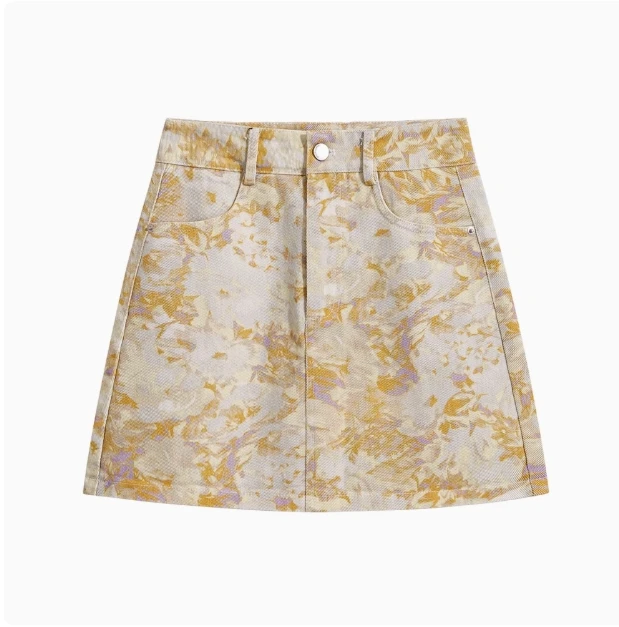 【送腰带】春夏新款高腰包臀半身裙复古气质碎花短裙女68319