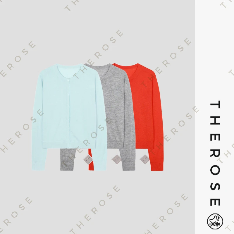 之柔【LP高阶玩家 丝绒开衫】意大利进口圆领丝羊绒亲肤针织衫上衣