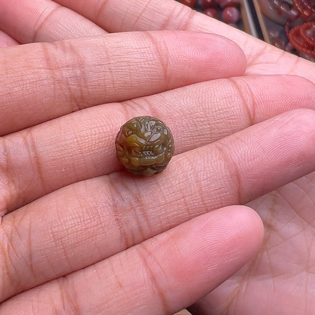 南红玛瑙未镶嵌珠宝奇石貔貅珠10.6mm