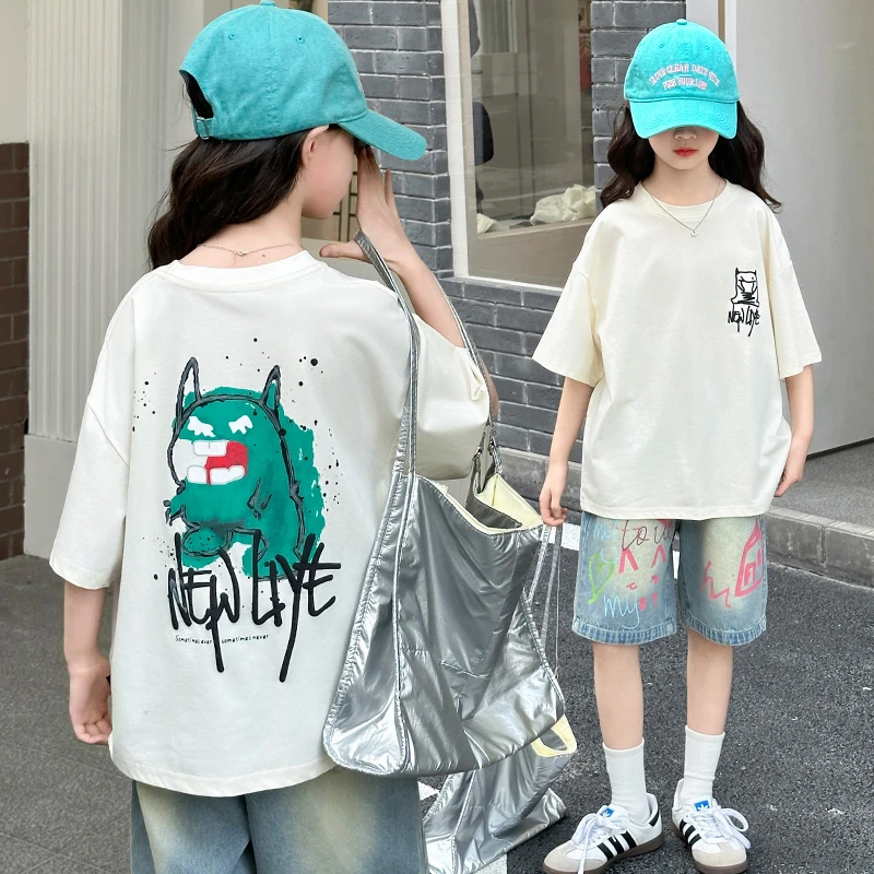 女童短袖夏季套装中大女孩小儿童时髦网红洋气炸街夏装潮衣服8岁9