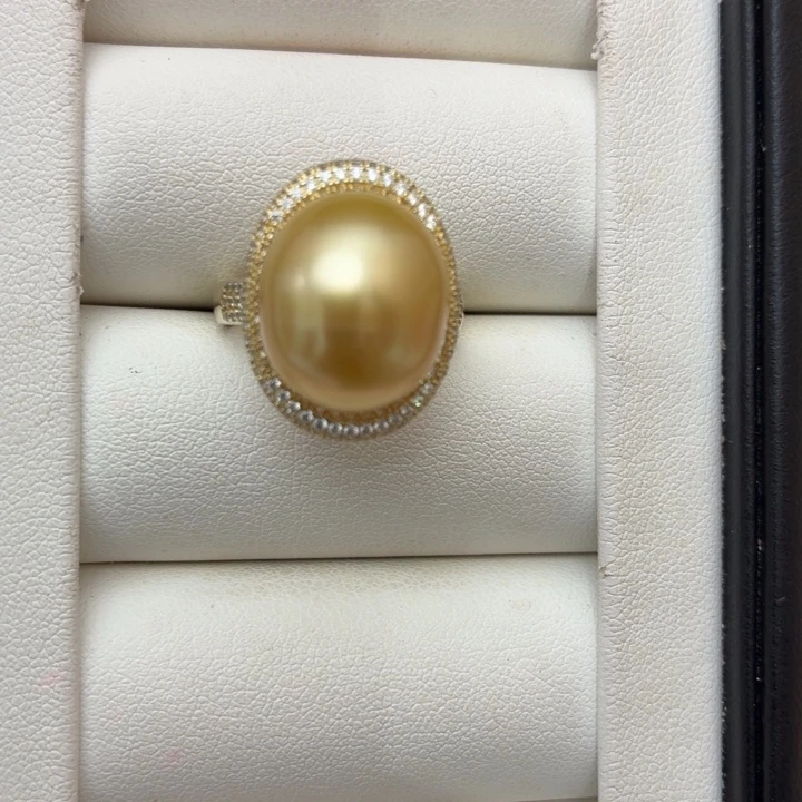 海水珍珠银S925镶嵌戒指
