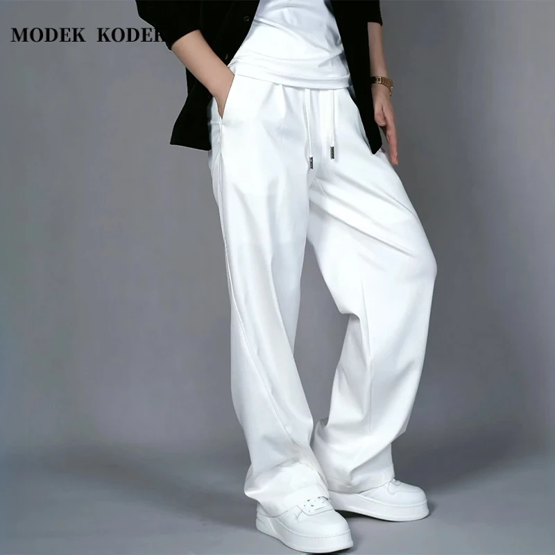 MODEK KODEK高品质直筒宽松休闲裤男士夏季潮流百搭阔腿纯色长裤