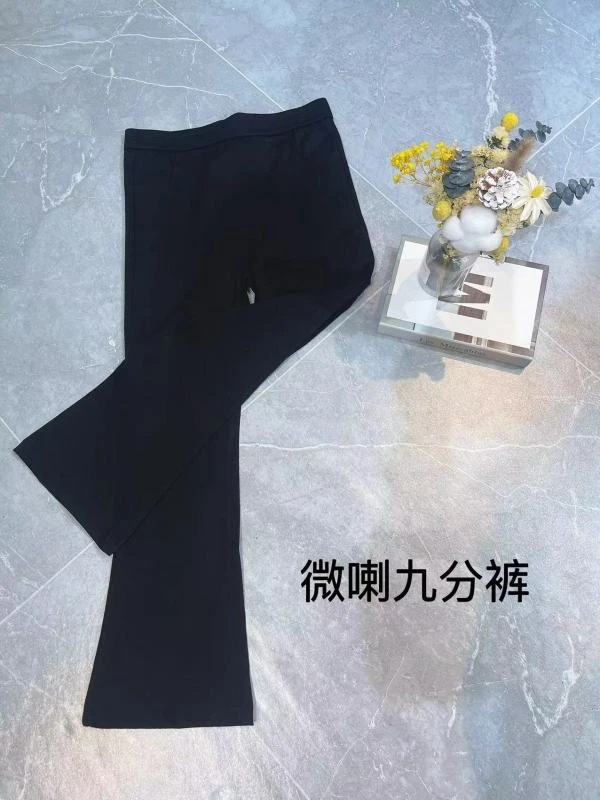 【8570-99】微喇九分裤 弹力小黑裤