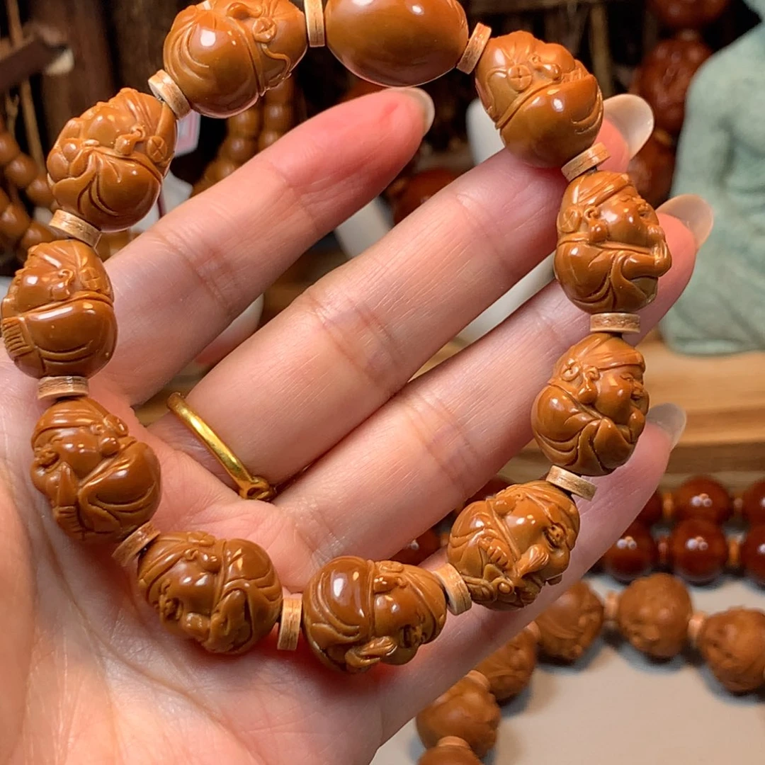 手串/手链橄榄核奋*橄榄核小财神手串