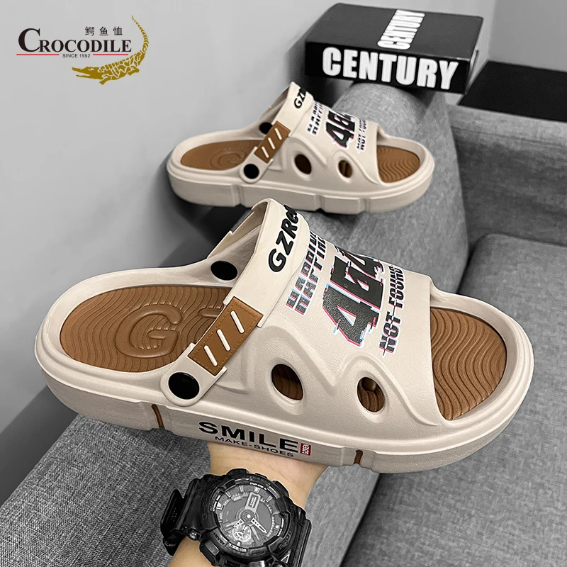 鳄鱼恤司机开车专用拖鞋男士夏季防滑沙滩运动凉鞋男款户外穿潮