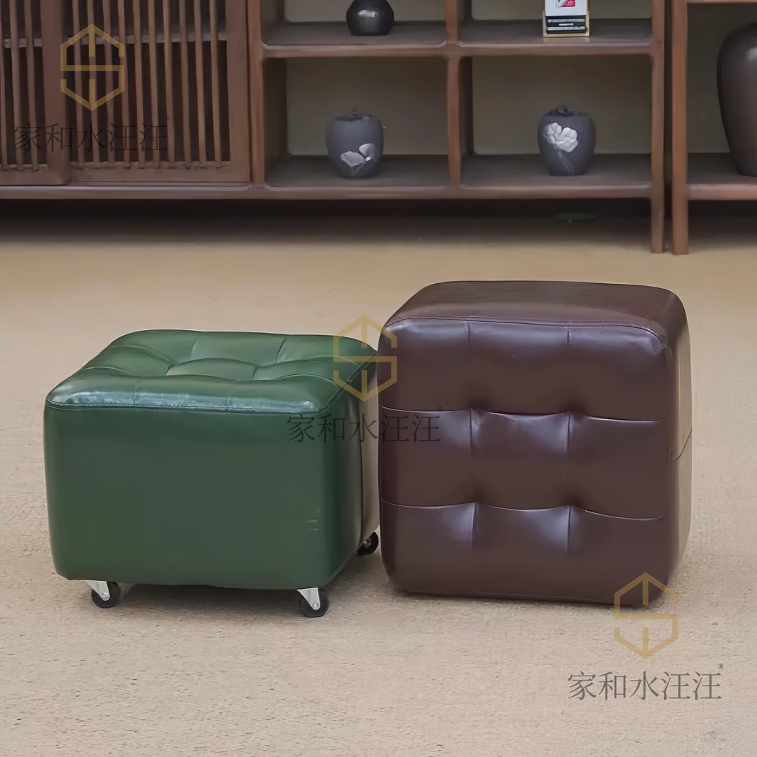 【溜溜凳】新中式带轮滑可移动客厅家用简约茶几沙发小凳搁脚凳