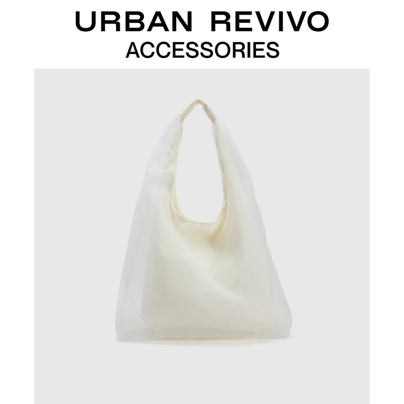 URBAN REVIVO2025秋季新款女士网纱大容量单肩包UAWB50052