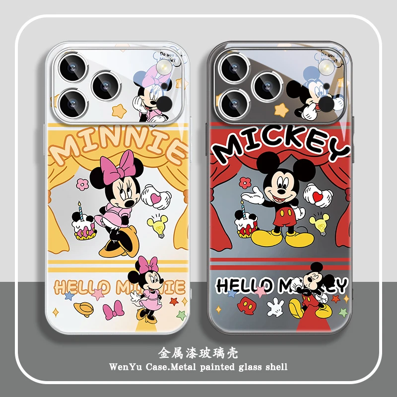 可爱米奇米妮情侣款适用苹果17promax手机壳16/15简约14新款13/12