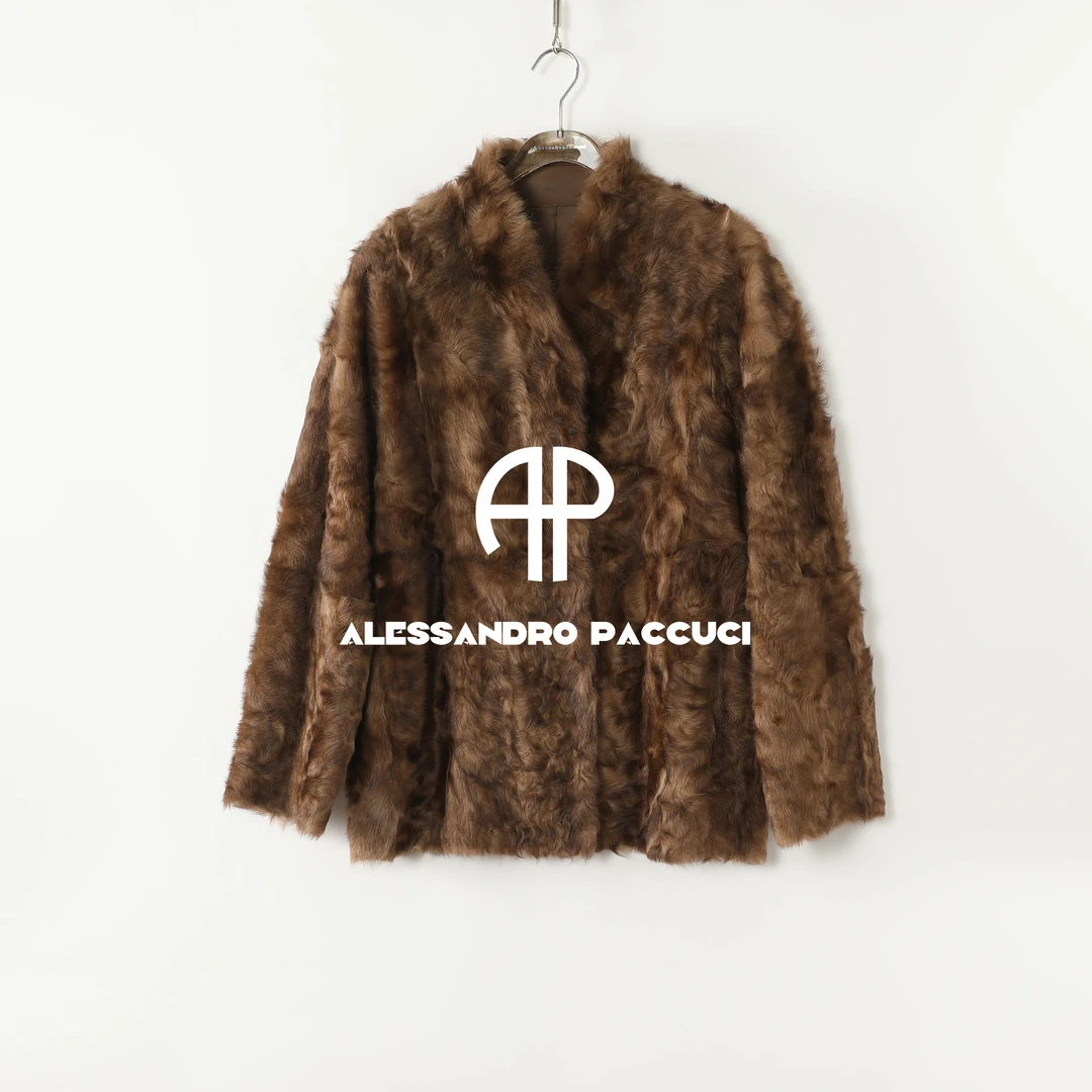 AP洛哥54031CM【暖冬之境】黑标/羊毛皮一体V领时尚百搭保暖外套 冬