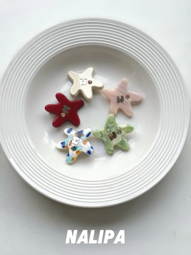 塔皮星发夹夏日醋酸星星刘海夹可爱氛围感发饰