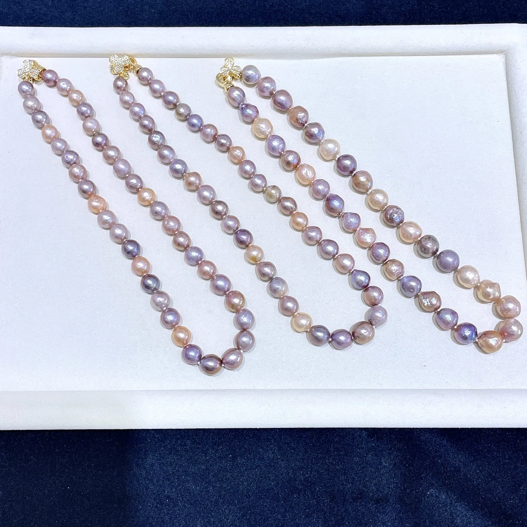 淡水巴洛克糖果色混彩珍珠串链项链 多样性发货/发一