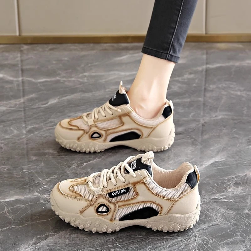 Moleubak透气女鞋夏季2025新款网面轻便运动鞋户外防滑登山鞋女