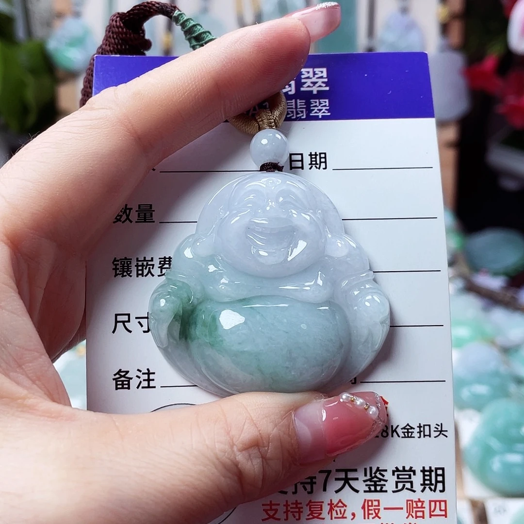 翡翠未镶嵌颈饰佛公33