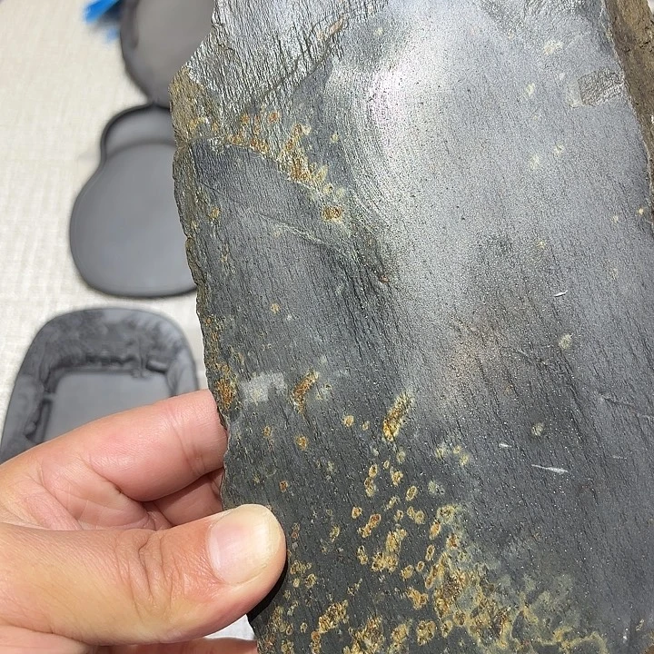 龙尾砚石，罗纹，金星
