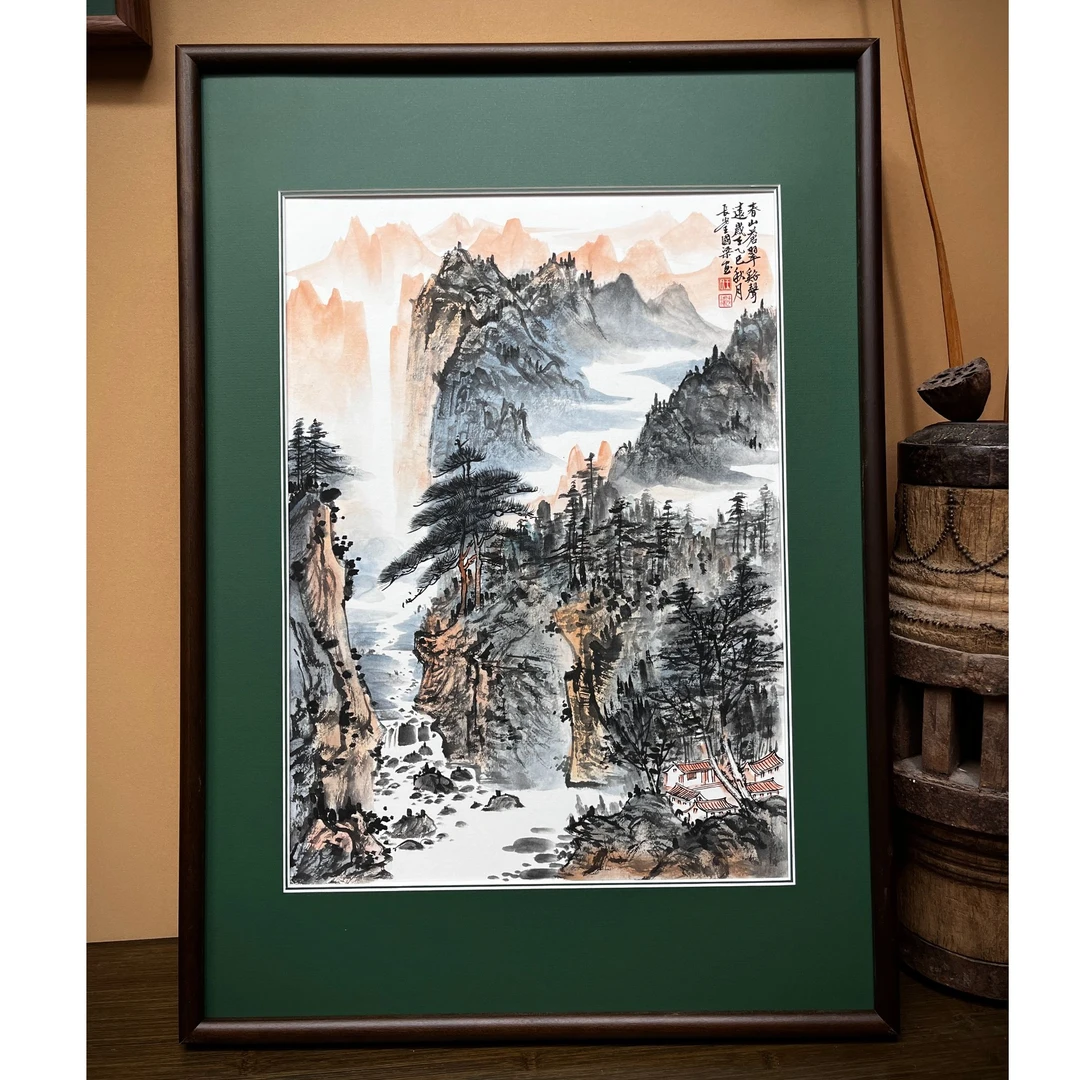 《春山苍翠溪声远》55×77山水装饰画