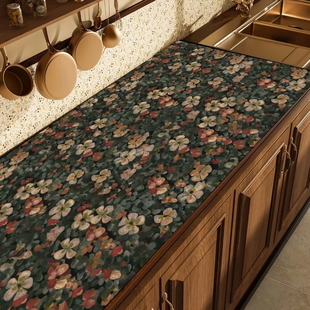 厨房灶台吸水皮革台面保护垫橱台柜厨房沥水垫简约桌垫轻奢卫生间