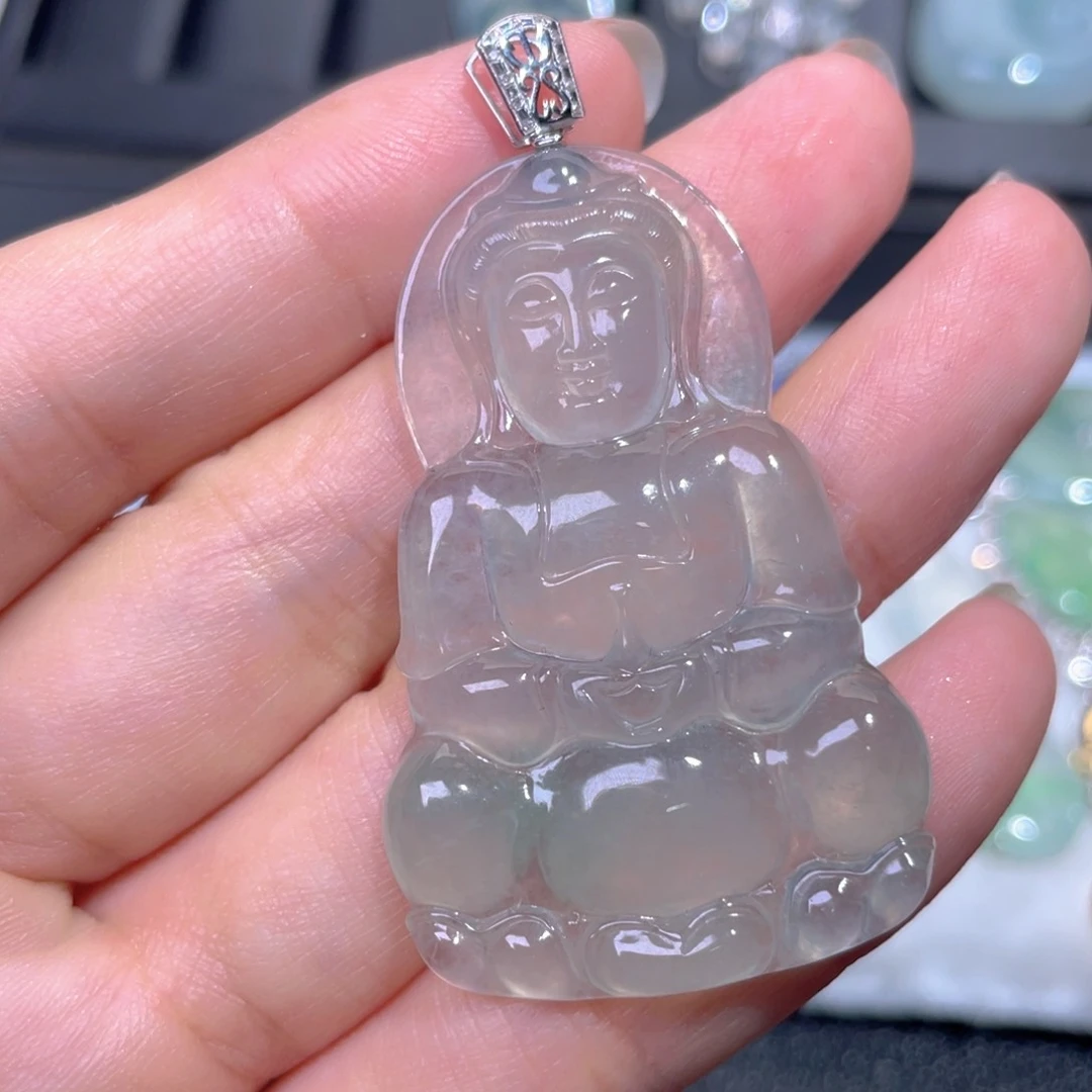 颈饰18K金镶嵌翡翠翡翠