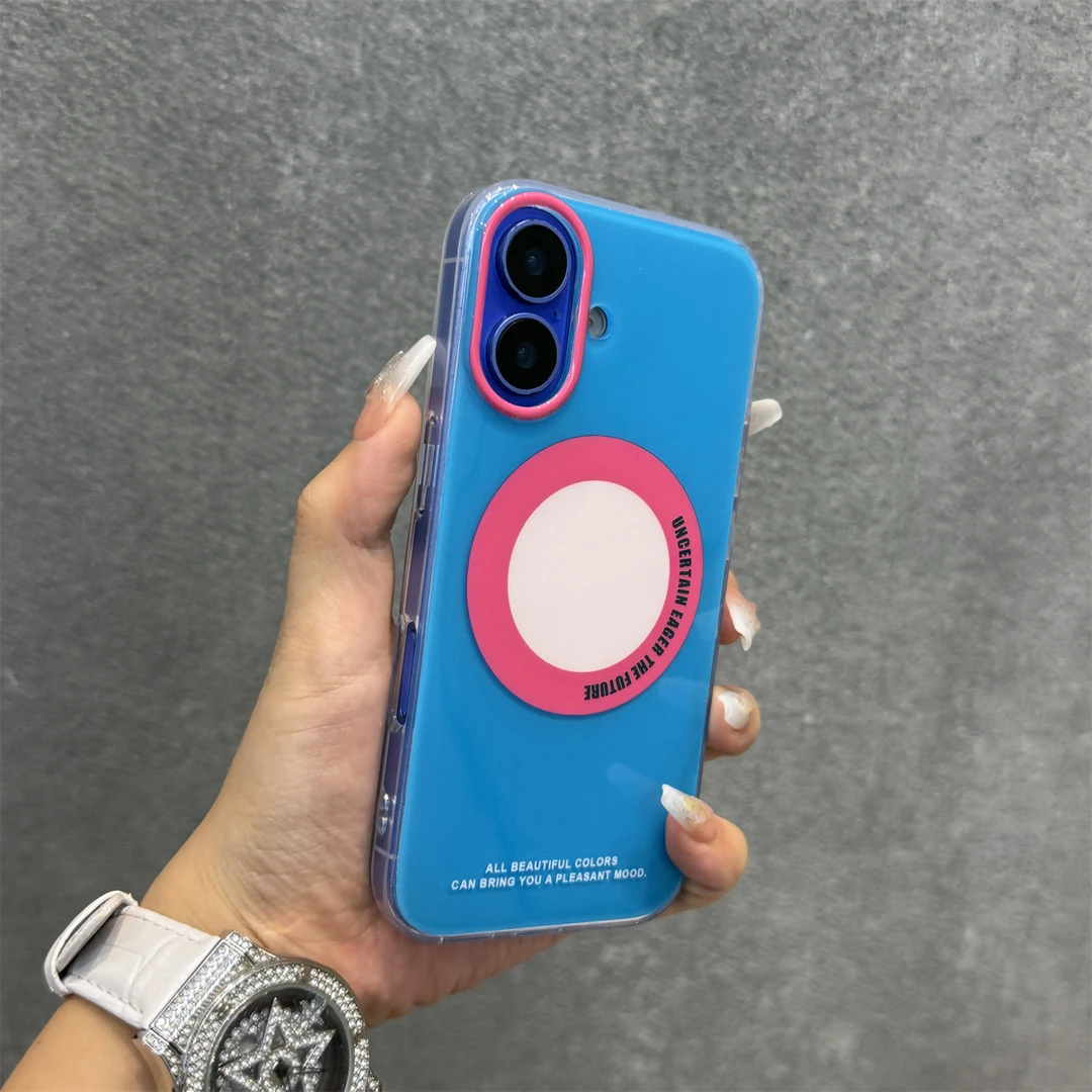 适用苹果16手机壳15蓝色多巴胺磁吸iPhone14pro潮流时尚13小众款