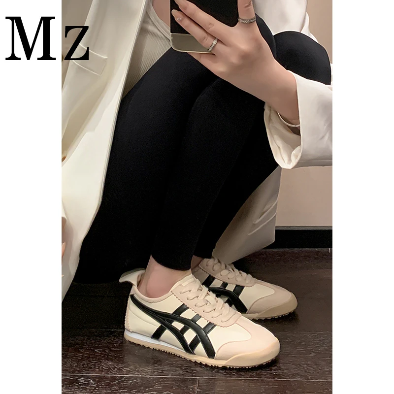 Mr.Zheng/淘小正/2cm/平底圆头系带复古德训鞋2025新款百搭女单鞋