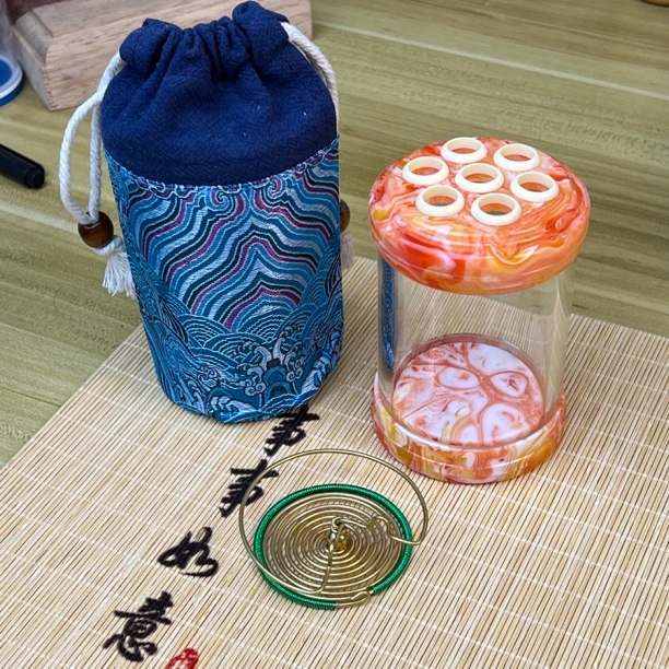 ［爱马仕橙_搅色］鸣韵65高级鸣虫虫具蝈蝈罐秋冬季养蝈蝈