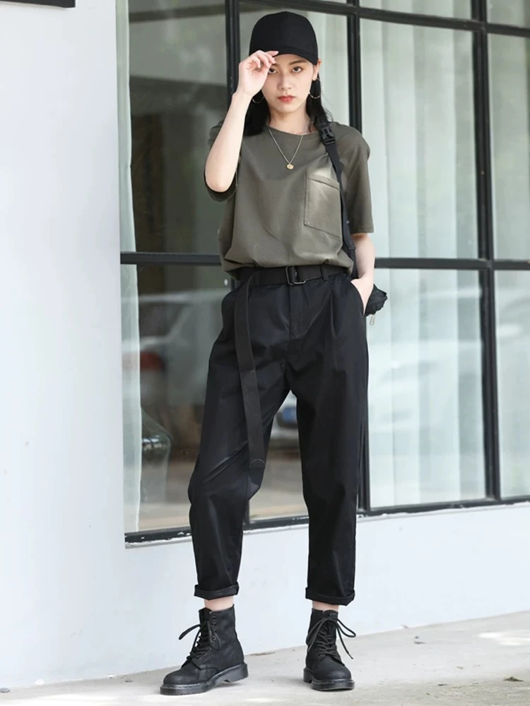 647 款号228裤子女夏季工装裤2025新款直筒休闲哈伦裤