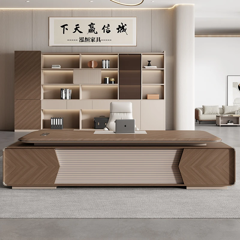 轻奢老板桌办公桌椅组合总裁办公室家具设计师大班台电脑桌经理桌