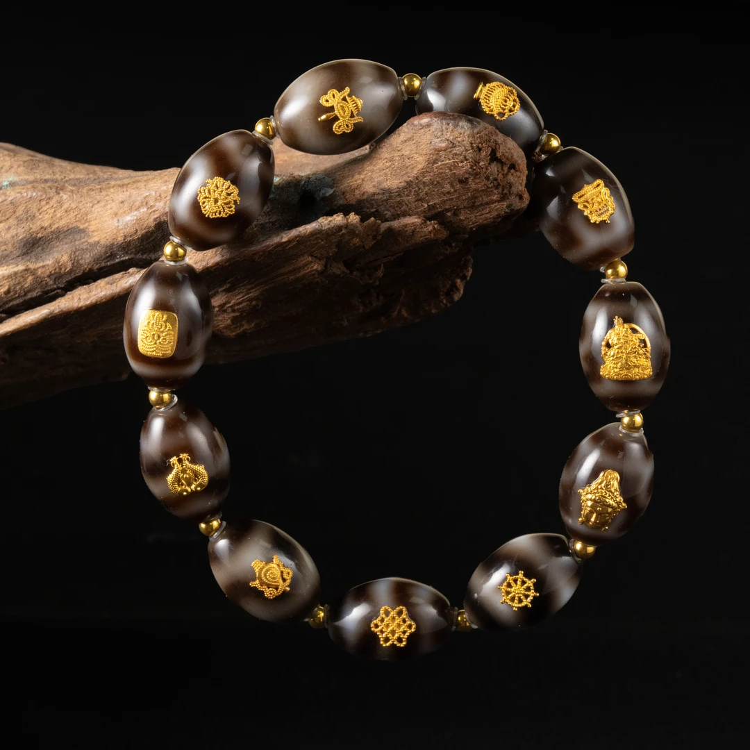 （灵魅）18K金大周全玛瑙多宝手链