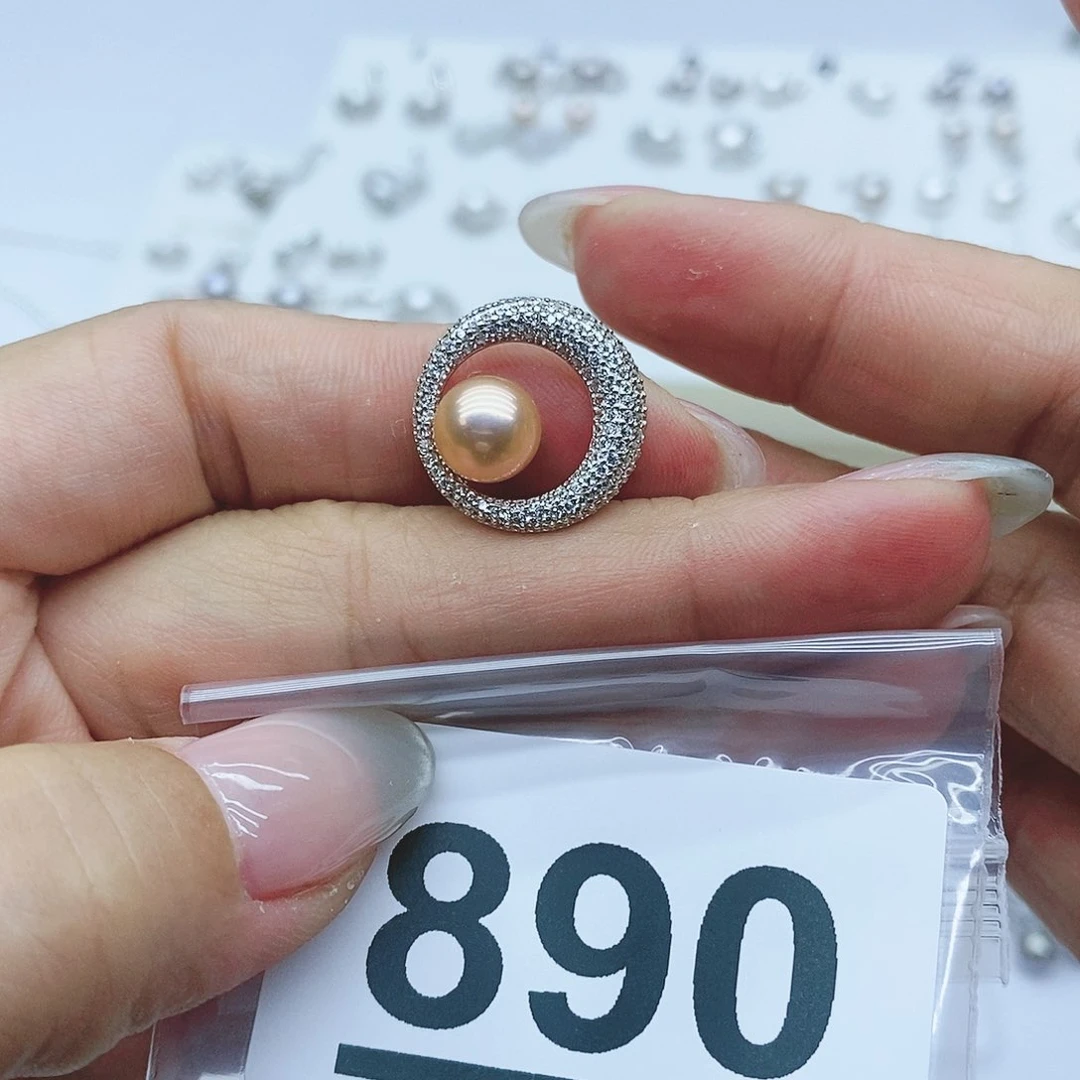 戒指银S925镶嵌淡水珍珠890