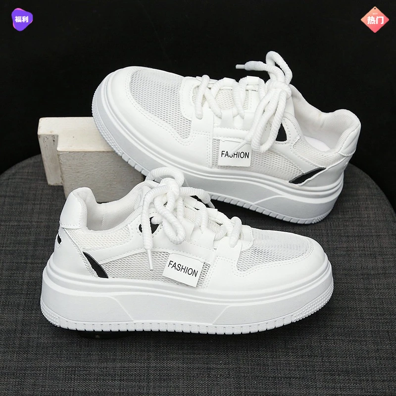 2025新款小众设计网纱透气小白鞋女配裙子ins休闲百搭板鞋女鞋