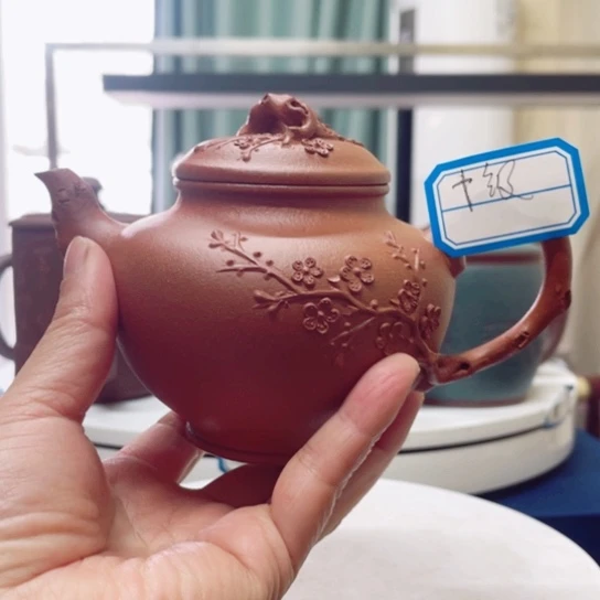 紫砂茶杯一***豆降波报春壶