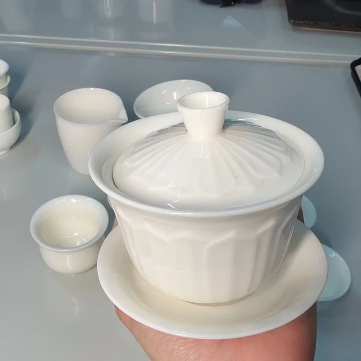 高端羊脂玉敦煌宝莲三才