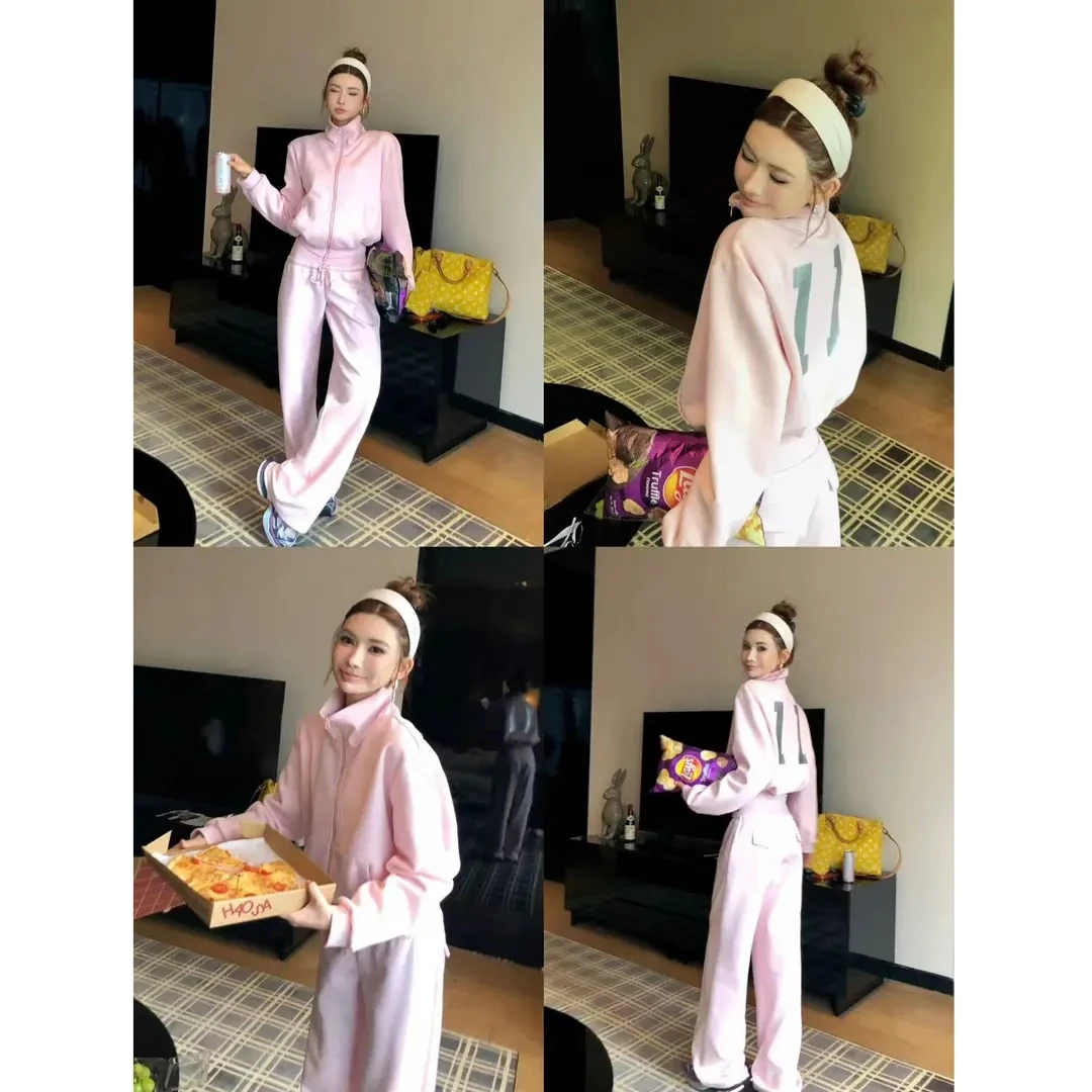 【韩高练习生】秋季时尚运动数字休闲时尚套装BB50404