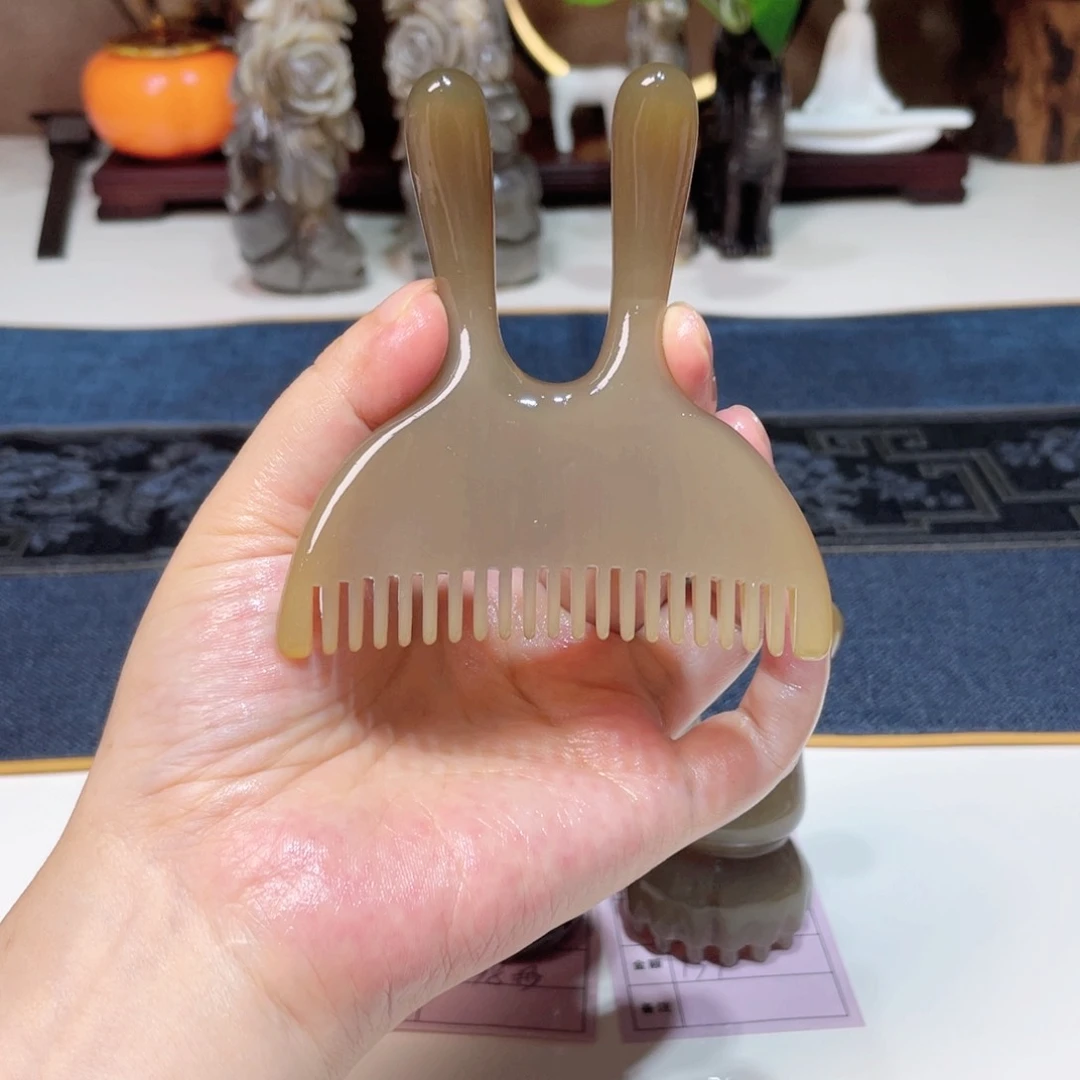 白水兔子耳朵脸梳