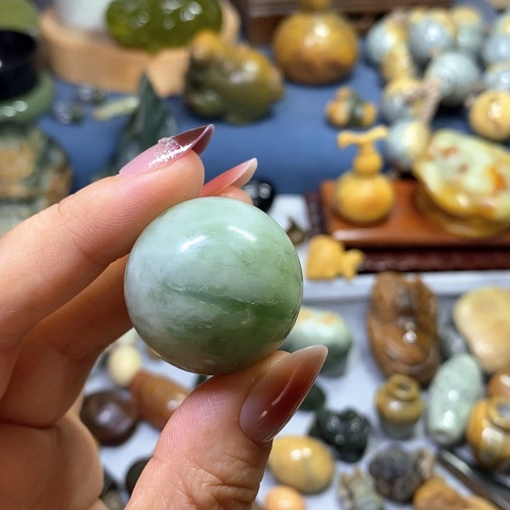 未镶嵌蛇纹石玉岫玉3.0珠