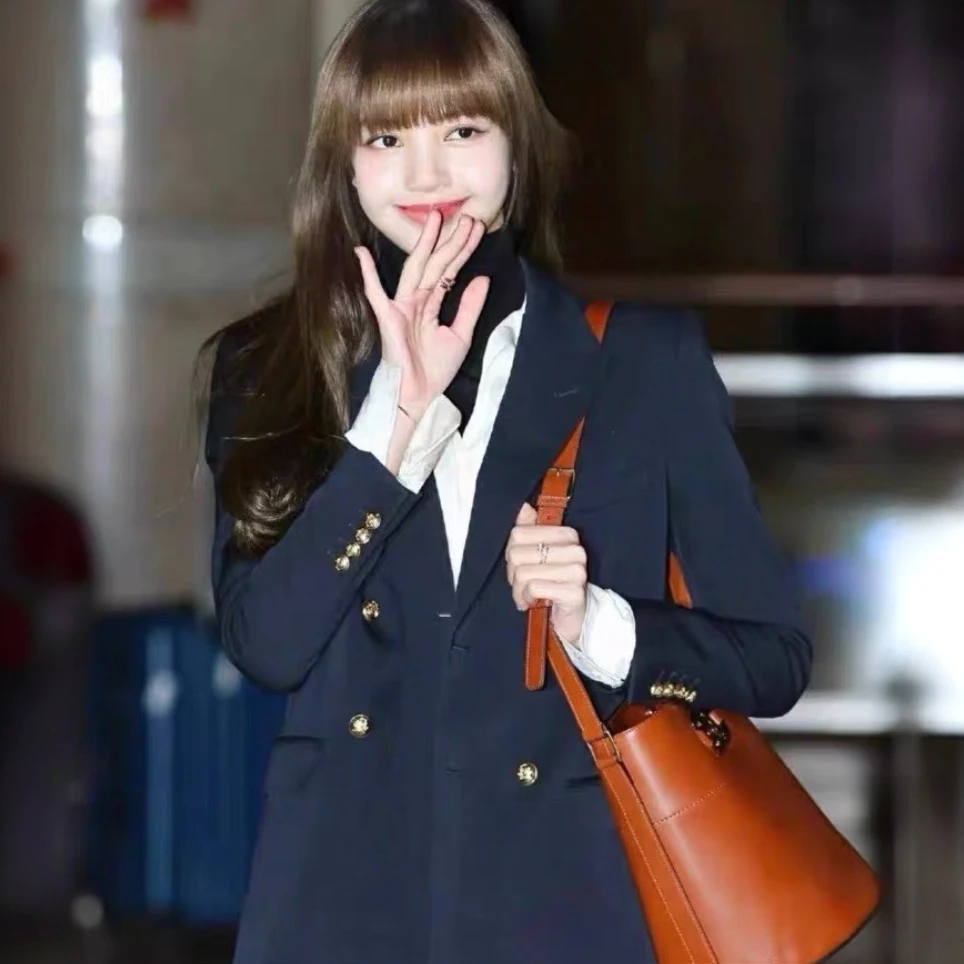 99新 Celine/思琳 FW0408  双排扣羊毛长袖西装外套 XS码