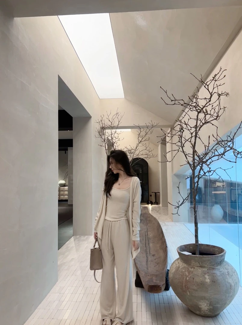 小满【月光手书】慵懒 清冷感 气质三件套背心/开衫/阔腿裤