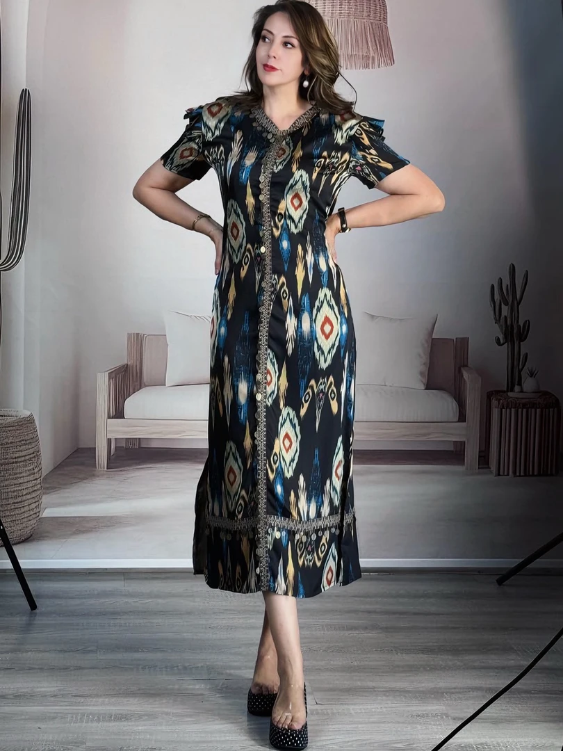 【JM01】民族风花边连衣裙